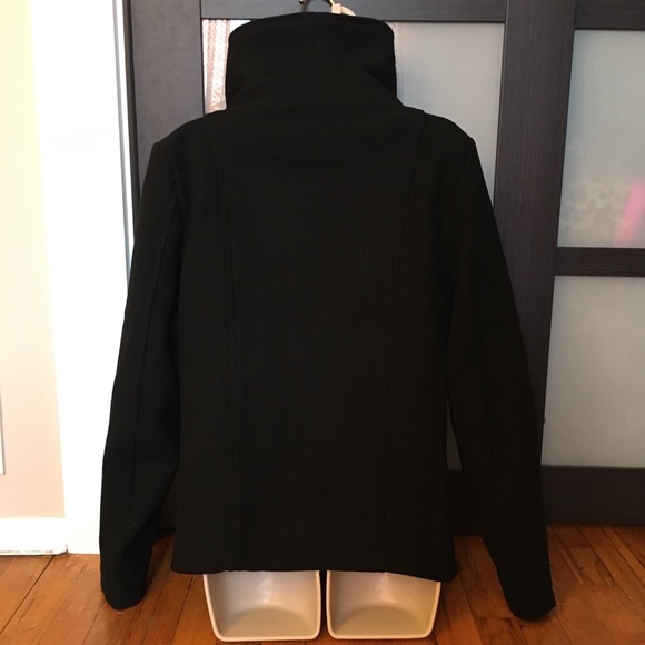 H&M Divided Black Wool Blend Coat Jacket Sz S - Picture 2 of 8